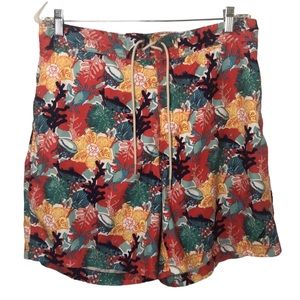 NAUTICA lined colorful swim shorts tropical nautical sea animals reef sz Large
